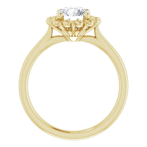 14K Yellow 6.5 mm Round Solitaire Engagement Ring Mounting