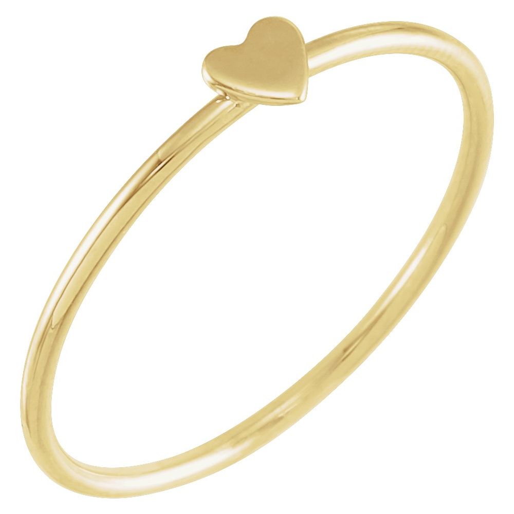 14K Yellow Stackable Heart Ring