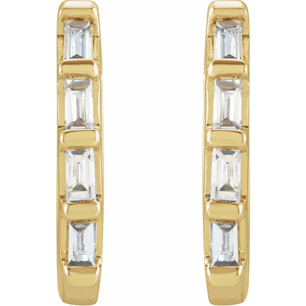1/10 CTW Natural Diamond Huggie Earrings