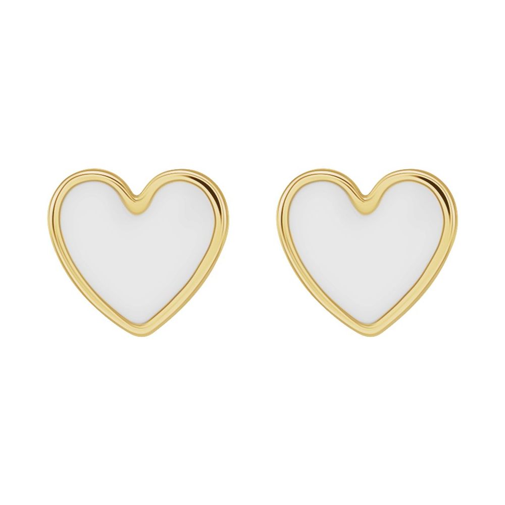 Stylish Enameled Heart Earrings