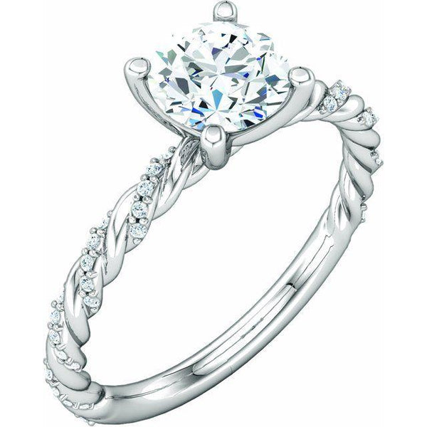 Pave Twist Style Engagement Ring - Moijey Fine Jewelry and Diamonds