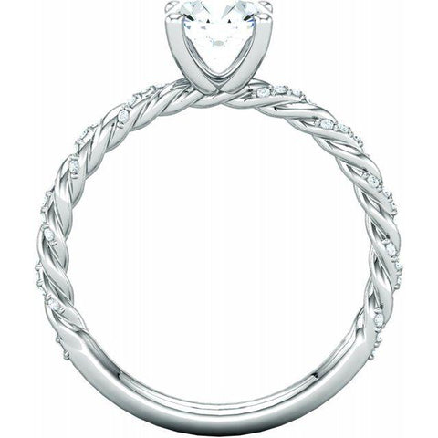 Pave Twist Style Engagement Ring - Moijey Fine Jewelry and Diamonds