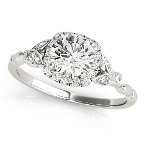 Floral Halo Engagement Ring Setting (6.5mm) - Moijey Fine Jewelry and Diamonds