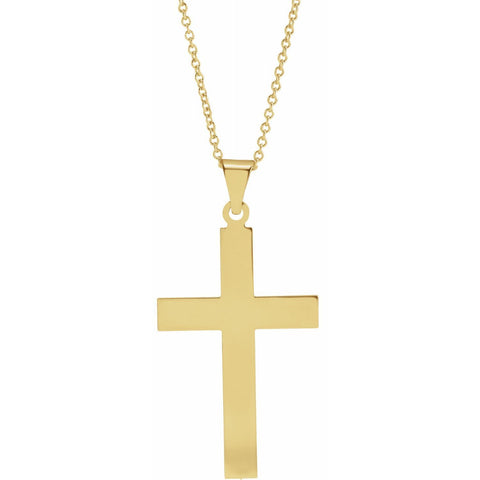 14K.Yellow  Gold Cross and  Necklace - Moijey Fine Jewelry and Diamonds