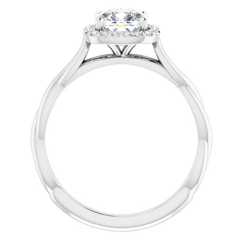Shining Infinite Halo Cushion Engagement Ring - Moijey Fine Jewelry and Diamonds