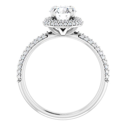 Dramatic Pave Halo Engagement Ring - Moijey Fine Jewelry and Diamonds