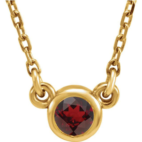 Bezel-Set Mozambique Garnet Necklace (4mm) - Moijey Fine Jewelry and Diamonds