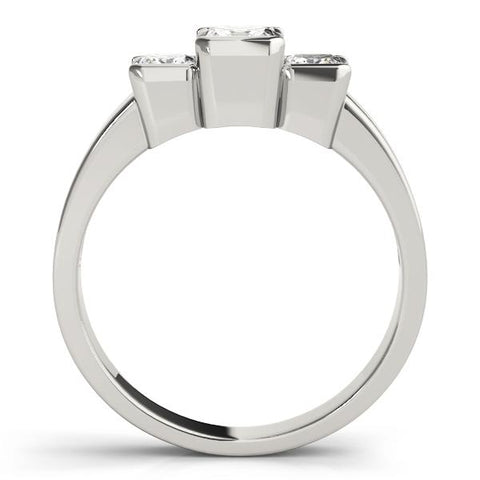 Modern Princess Three-Stone Engagement Ring Setting - Moijey Fine Jewelry and Diamonds