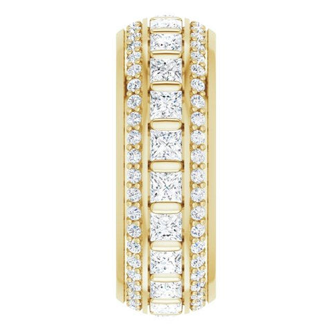 2x2 mm Eternity Ring with Accent and Center stones - Moijey Fine Jewelry and Diamonds