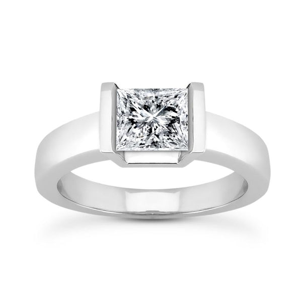 Princess Tension Solitaire Engagement Ring Setting (5.5mm)