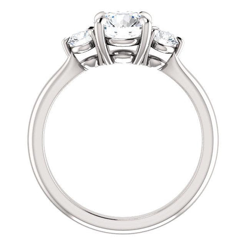 14K White 6.5mm Round Engagement Ring Mounting - Moijey Fine Jewelry and Diamonds