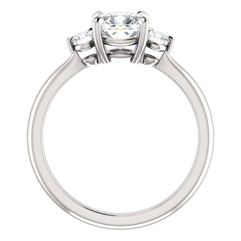 14K White 6mm Cushion Engagement Ring Mounting - Moijey Fine Jewelry and Diamonds
