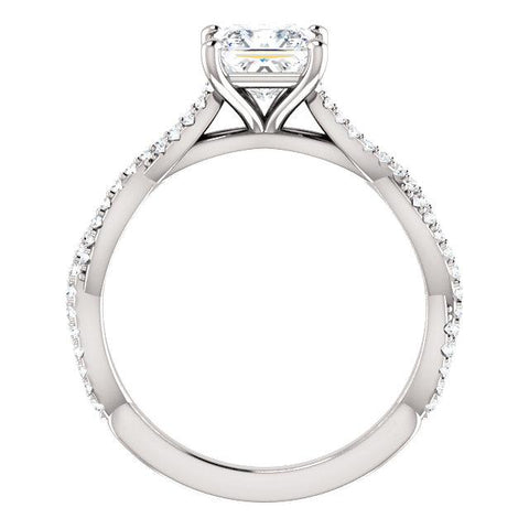 14K White 5.5mm Square Engagement Ring Mounting - Moijey Fine Jewelry and Diamonds