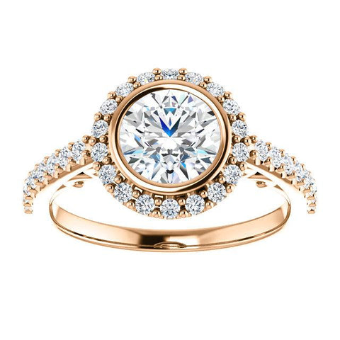 Round Bezel-Set Engagement Ring Setting - Moijey Fine Jewelry and Diamonds