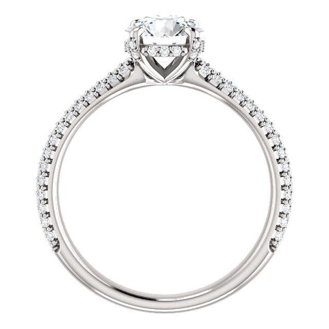 Pave Accented Round Engagement Ring Setting - Moijey Fine Jewelry and Diamonds