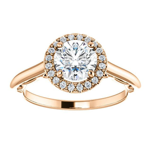 Round Diamond Filigree Semi-Set Engagement Ring - Moijey Fine Jewelry and Diamonds