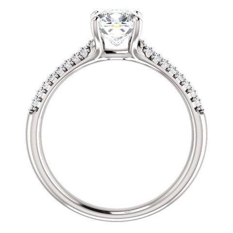 Airy Cushion Pave Engagement Ring Setting - Moijey Fine Jewelry and Diamonds