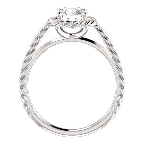 14K White 6.5mm Round Ring Mounting - Moijey Fine Jewelry and Diamonds