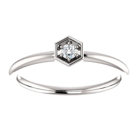 Diamond Hexagon Stackable Ring - Moijey Fine Jewelry and Diamonds
