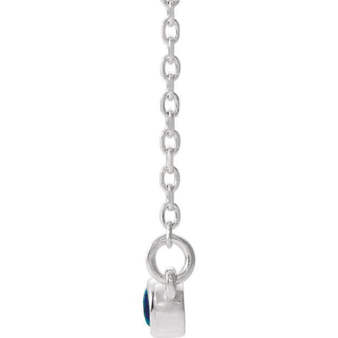 Blue Sapphire & .08 CTW Diamond Bezel-Set Bar 16-18" Necklace - Moijey Fine Jewelry and Diamonds