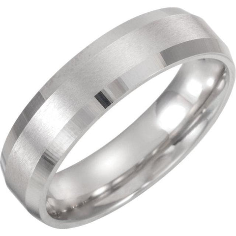 Comfort-Fit Beveled Edge Band with Satin Finish - Moijey Fine Jewelry and Diamonds