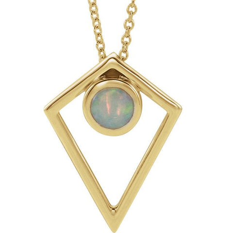 Opal Cabochon Pyramid Necklace - Moijey Fine Jewelry and Diamonds
