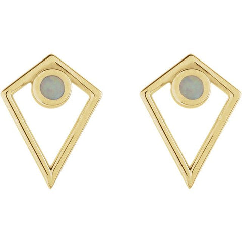 Opal Cabochon Pyramid Earrings - Moijey Fine Jewelry and Diamonds