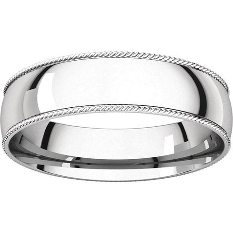 5mm Rope Pattern Half-Round Comfort-Fit Band - Moijey Fine Jewelry and Diamonds