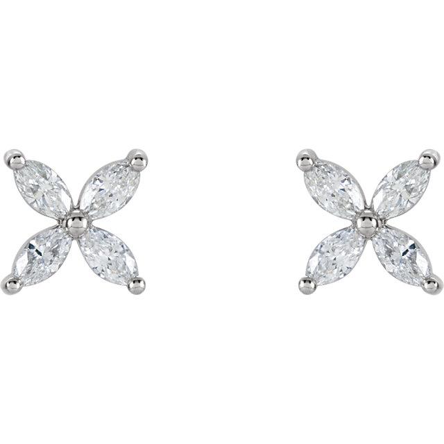 5/8 CTW Diamond Cluster Earrings