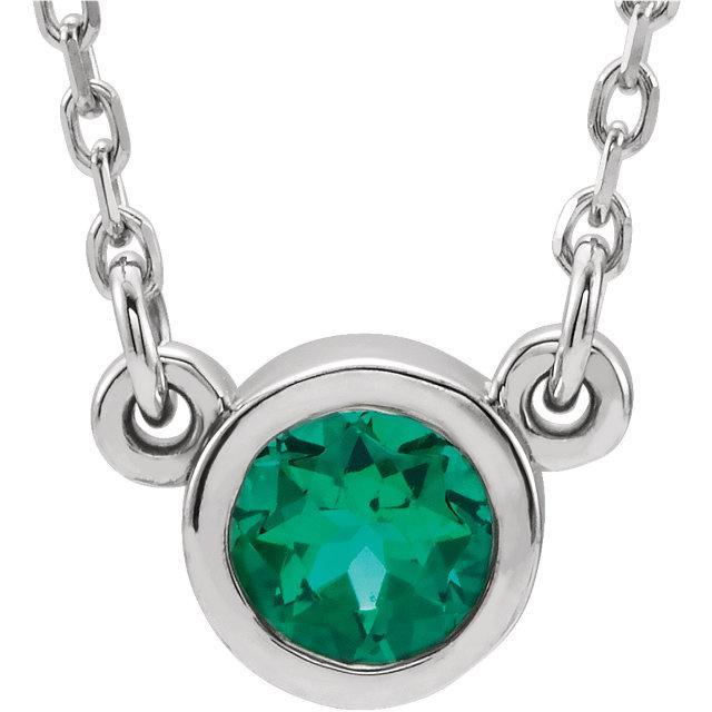 Bezel-Set Emerald Necklace