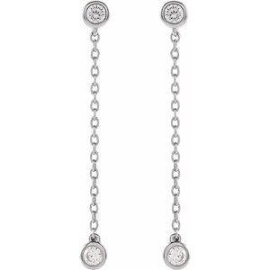14K White 1/4 CTW Lab-Grown Diamond Chain Earrings