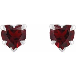 Sterling Silver Natural Mozambique Garnet Stud Earrings