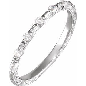 14K White 1/5 CTW Natural Diamond Matching Band