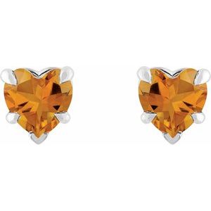 Sterling Silver Natural Citrine Stud Earring