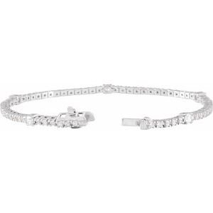 14K White 1 3/4 CTW Lab-Grown Diamond 7" Line Bracelet