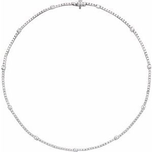 14K White 4 CTW Lab-Grown Diamond Line 16" Necklace