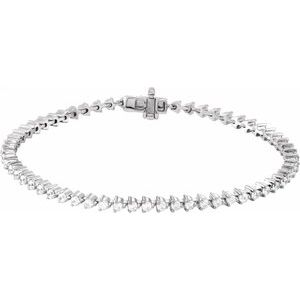 14K White 3 CTW Natural Diamond 7 1/4" Line Bracelet