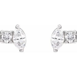 Sterling Silver .08 CTW Natural Diamond Earrings