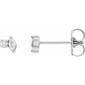 Sterling Silver .08 CTW Natural Diamond Earrings