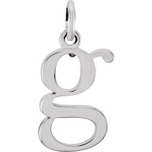 14K White Lowercase Initial G Pendant