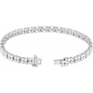 14K White 5 1/3 CTW Lab-Grown Diamond Line 7 1/4" Bracelet