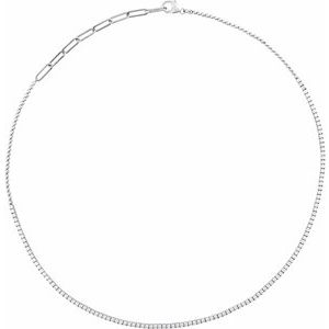 14K White 3 1/5 CTW Natural Diamond Adjustable 15-18" Necklace