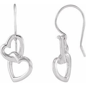 Sterling Silver Interlocking Heart Earrings