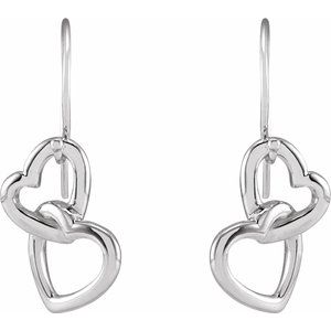 Sterling Silver Interlocking Heart Earrings