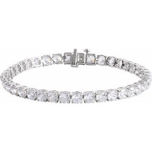 14K White 12 CTW Lab-Grown Diamond Line 7" Bracelet