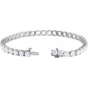 14K White 12 CTW Lab-Grown Diamond Line 7" Bracelet