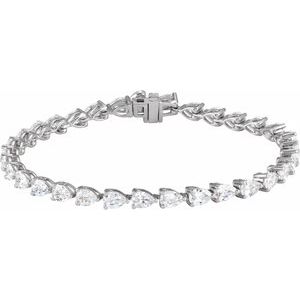 14K White 6 1/2 CTW Lab-Grown Diamond Line 7" Bracelet