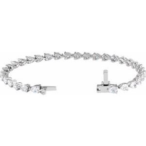 14K White 6 1/2 CTW Lab-Grown Diamond Line 7" Bracelet