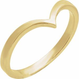 14K Yellow V Ring