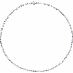 14K White 11 3/4 CTW Lab-Grown Diamond Line 16" Necklace